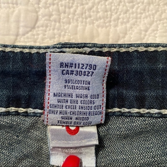 True Religion Disco Joey Big T Fray Hem Twisted Seam Jeans - 28 - Picture 6 of 16